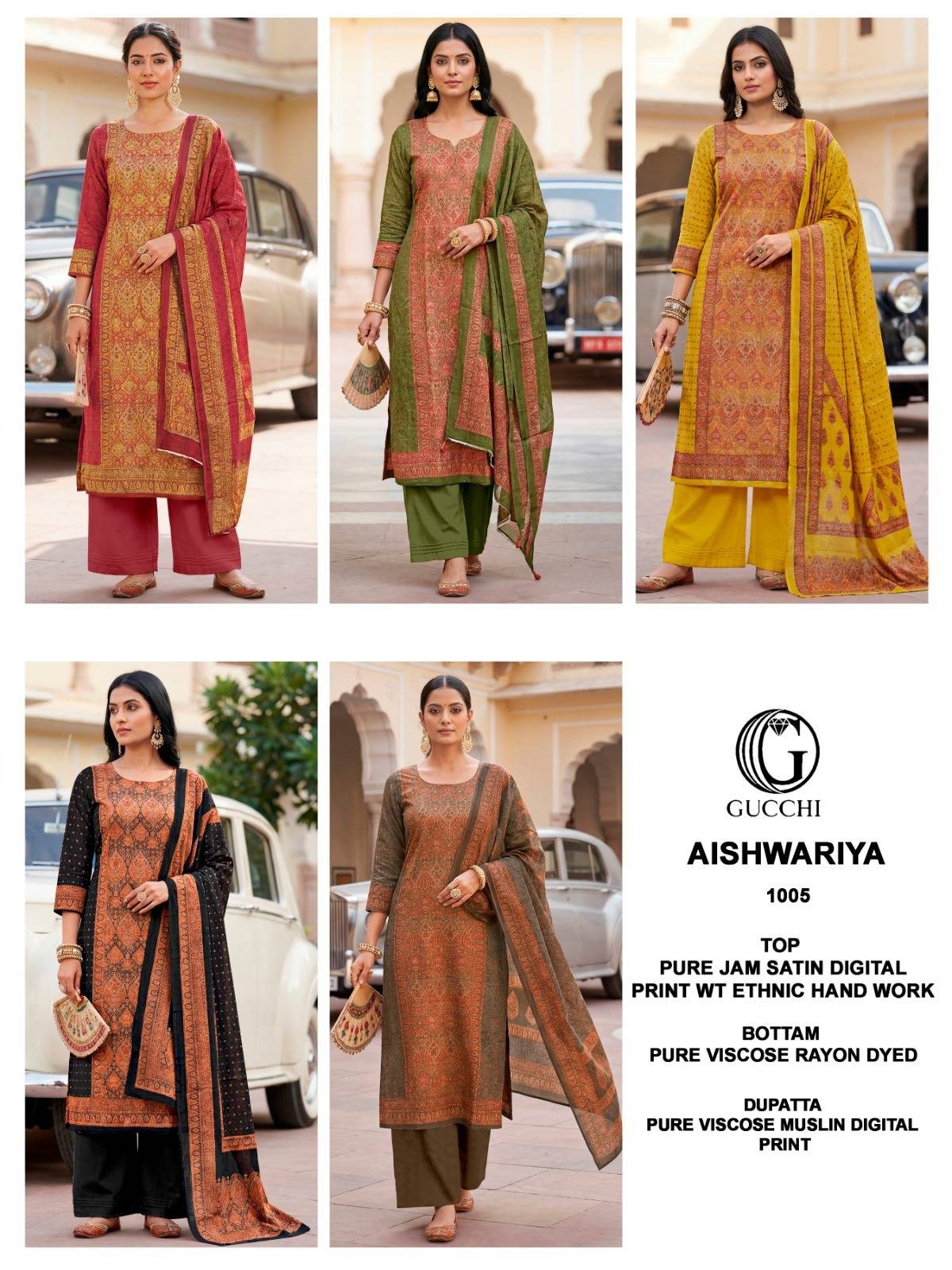 AISHWARIYA – 1005 by Fashid 1005A TO 1005E SERIES Stylish Beautiful Colourful Pure Jaam Satin Dresses At Wholesale Price